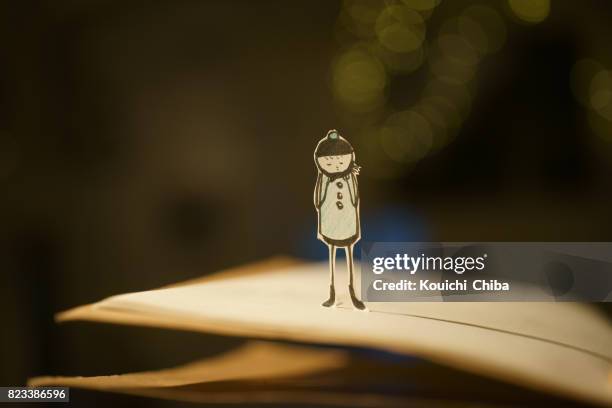 hat and scarf - paper puppet stock pictures, royalty-free photos & images