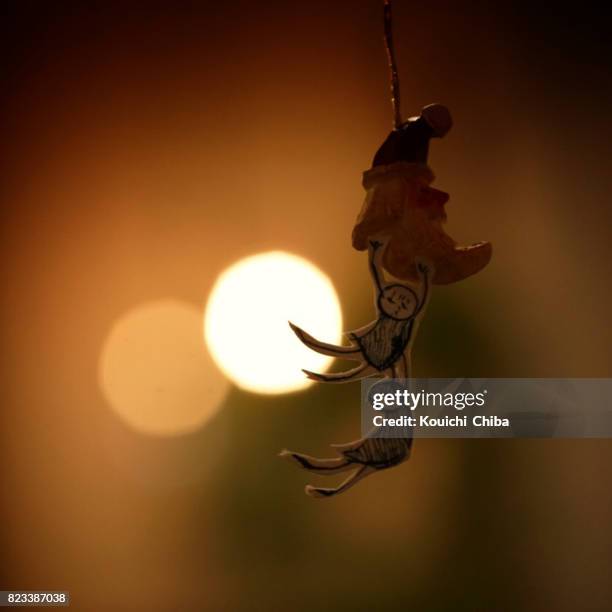 hanging crescent moon - kouichi chiba stock pictures, royalty-free photos & images