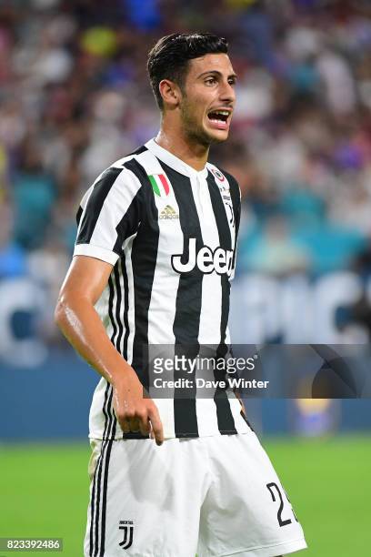 Rolando Mandragora of Juventus during the International Champions Cup match between Paris Saint Germain and Juventus Turin at Hard Rock Stadium on...