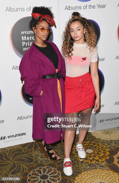 Judges Lianne La Havas and Ella Eyre attend The Hyundai Mercury Prize Nominations Announcement at The Langham Hotel on July 27, 2017 in London,...