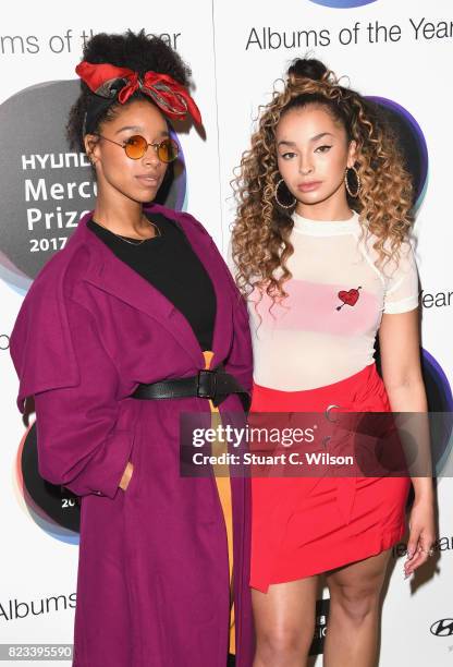 Judges Lianne La Havas and Ella Eyre attend The Hyundai Mercury Prize Nominations Announcement at The Langham Hotel on July 27, 2017 in London,...