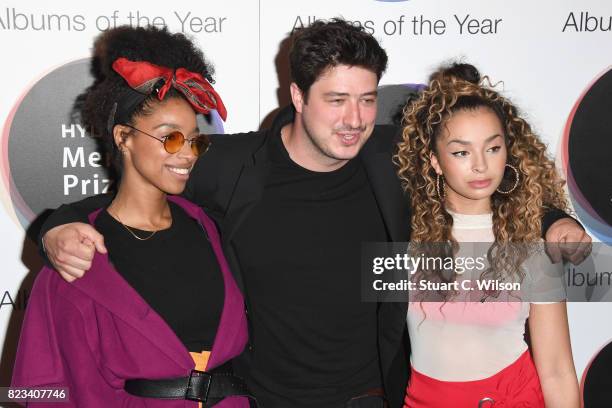 Judges Lianne La Havas, Marcus Mumford and Ella Eyre attend The Hyundai Mercury Prize Nominations Announcement at The Langham Hotel on July 27, 2017...