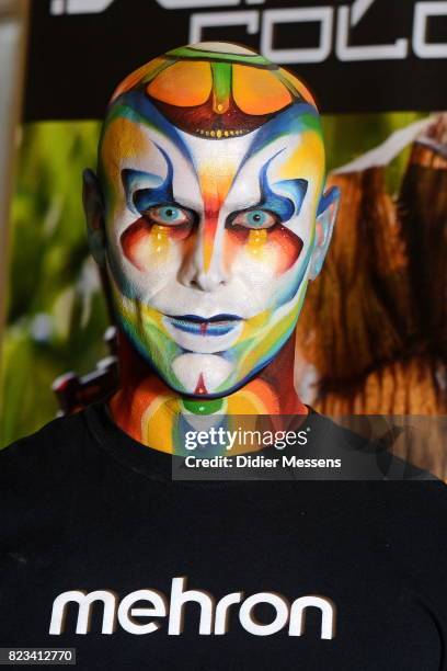 Results of the Cirque Du Soleil facepaint workshop given by Jinny of the company Mehron as part of the World Bodypainting Festival 2017 on July 26,...