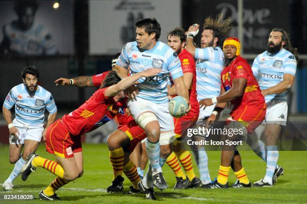 Florian CAZENAVE / Francois VAN DER MERWE - - Racing Metro 92 / Perpignan - 11eme journee de TOP 14 - Stade Yves Du Manoir - Colombes -,