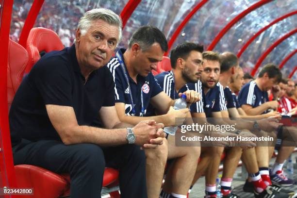 Carlo Ancelotti, head coach of FC Bayern Muenchen looks on prior to the International Champions Cup 2017 match between Bayern Muenchen and Chelsea FC...