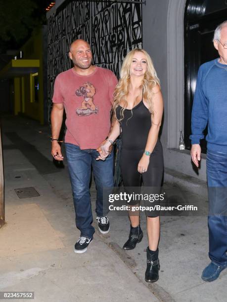 Randy Couture and Mindy Robinson are seen on July 26, 2017 in Los Angeles, California.