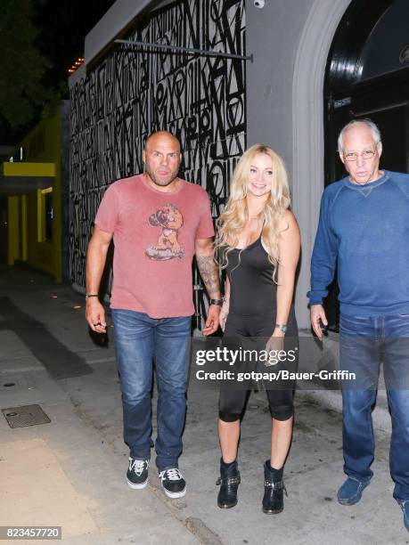 Randy Couture and Mindy Robinson are seen on July 26, 2017 in Los Angeles, California.