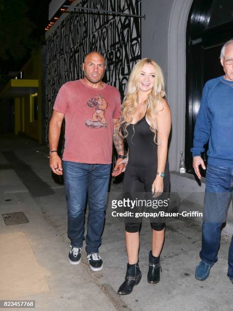 Randy Couture and Mindy Robinson are seen on July 26, 2017 in Los Angeles, California.