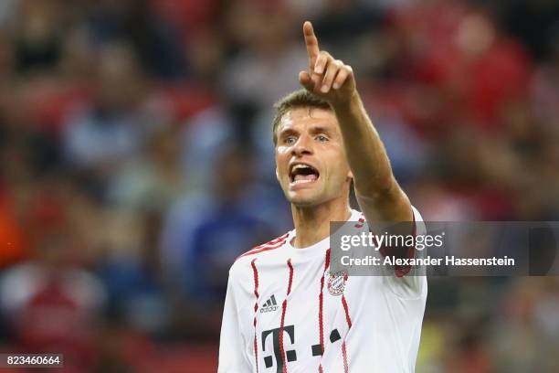 Thomas Mueller of Bayern Muenchen reacts during the International Champions Cup 2017 match between Bayern Muenchen and Inter Milan at National...