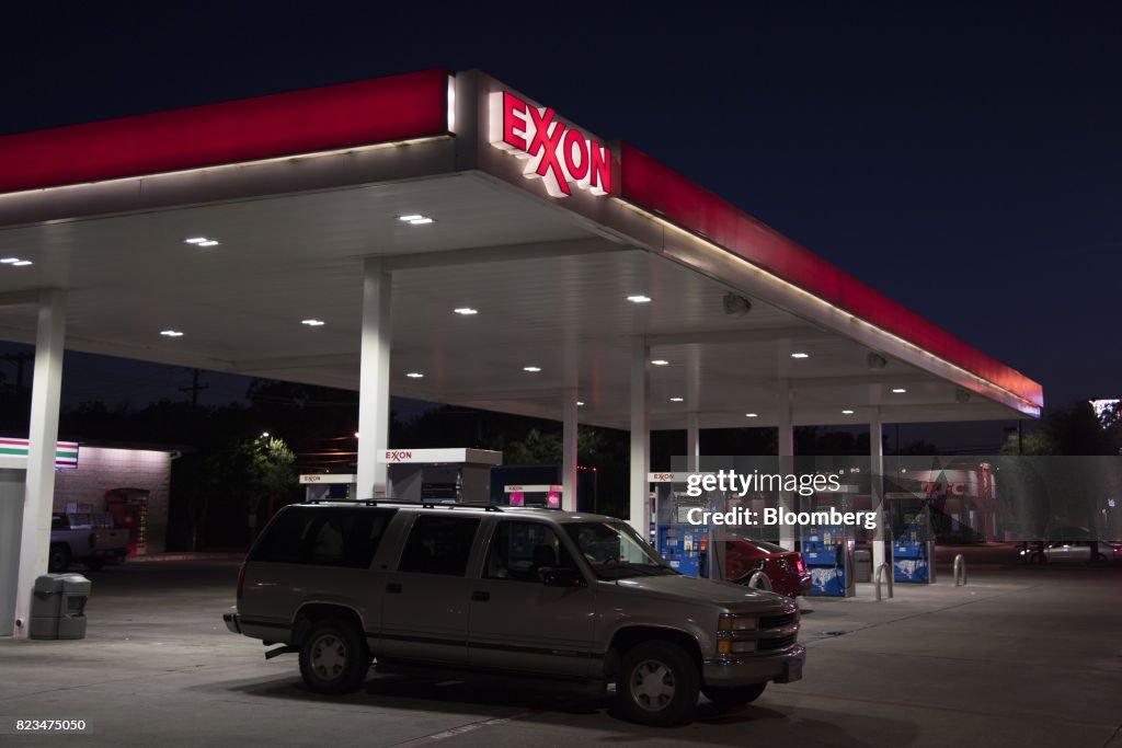 An Exxon Mobil Corp. Gas Station Ahead Of Earning