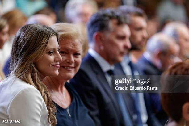 Catherine McDonnell and Marisa Saez attend the 'Medals to Merit in Work' delivery at Moncloa palace July 27, 2017 in Madrid, Spain.