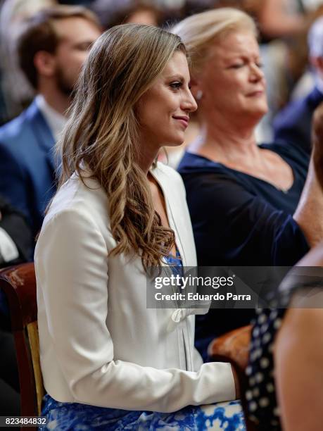 Catherine McDonnell and Marisa Saez attend the 'Medals to Merit in Work' delivery at Moncloa palace July 27, 2017 in Madrid, Spain.