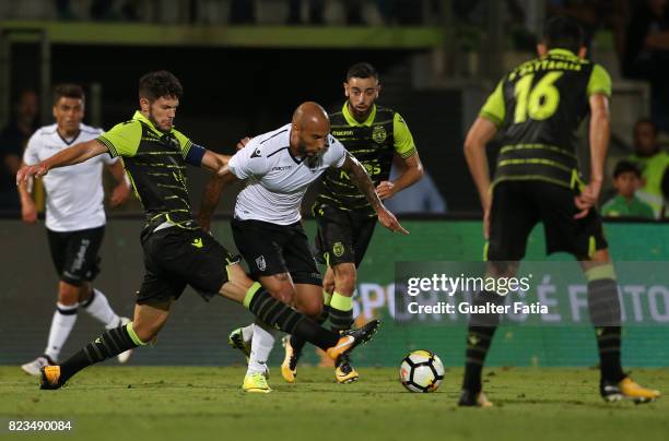 Vitoria Guimaraes forward Rafael Martins from Brazil with Sporting CP defender Tobias Figueiredo from Portugal in action during Pre-Season Friendly...