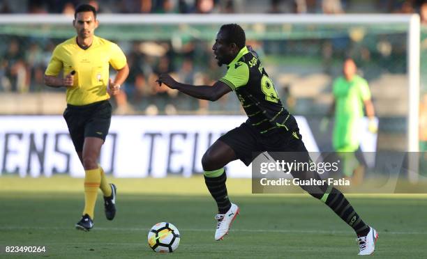 Sporting CP forward Seydou Doumbia from Ivory Coast in action during Pre-Season Friendly match between Sporting CP and Vitoria Guimaraes at Estadio...