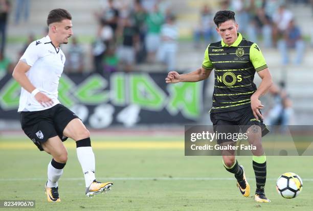 Sporting CP defender Jonathan Silva from Argentina with Vitoria Guimaraes forward Helder Ferreira from Portugal in action during Pre-Season Friendly...
