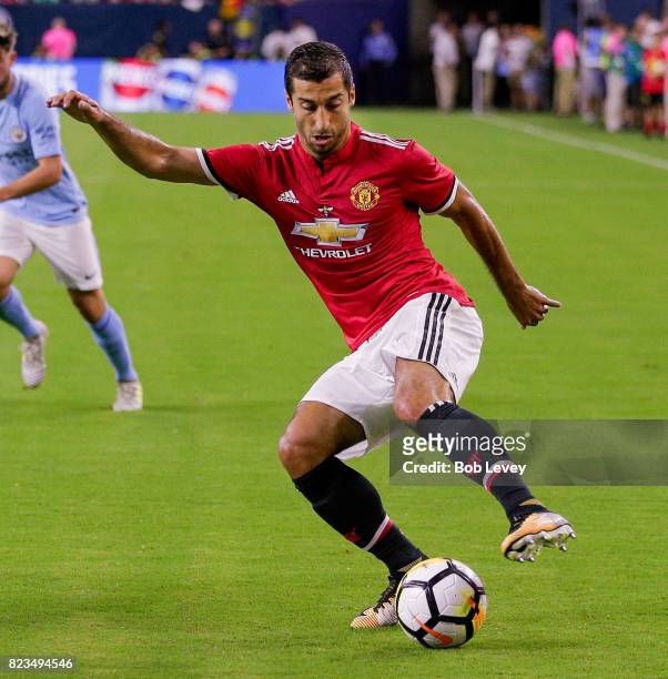 Henrikh Mkhitaryan of Manchester United in game action against Manchester City"n at NRG Stadium on July 20, 2017 in Houston, Texas.