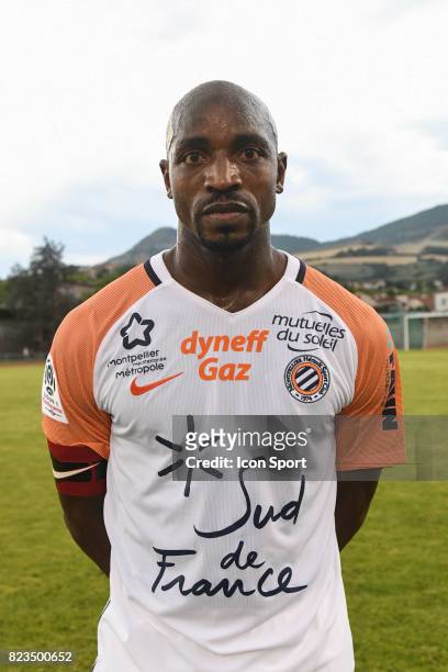 Souleymane Camara of Montpellier during the friendly match between Montpellier Herault and Clermont foot on July 19, 2017 in Millau, France.