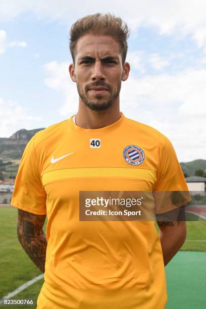 Benjamin Lecomte of Montpellier during the friendly match between Montpellier Herault and Clermont foot on July 19, 2017 in Millau, France.