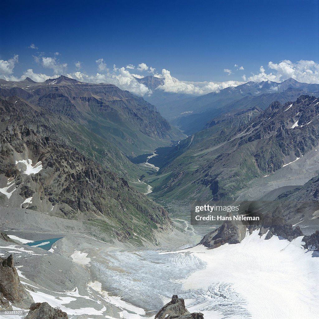 High angle view of a landscape, Mestia, Caucasus, Russia 