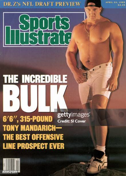 April 24, 1989 Sports Illustrated via Getty Images Cover: College Football: NFL Draft Preview: Casual portrait of former Michigan State offensive...