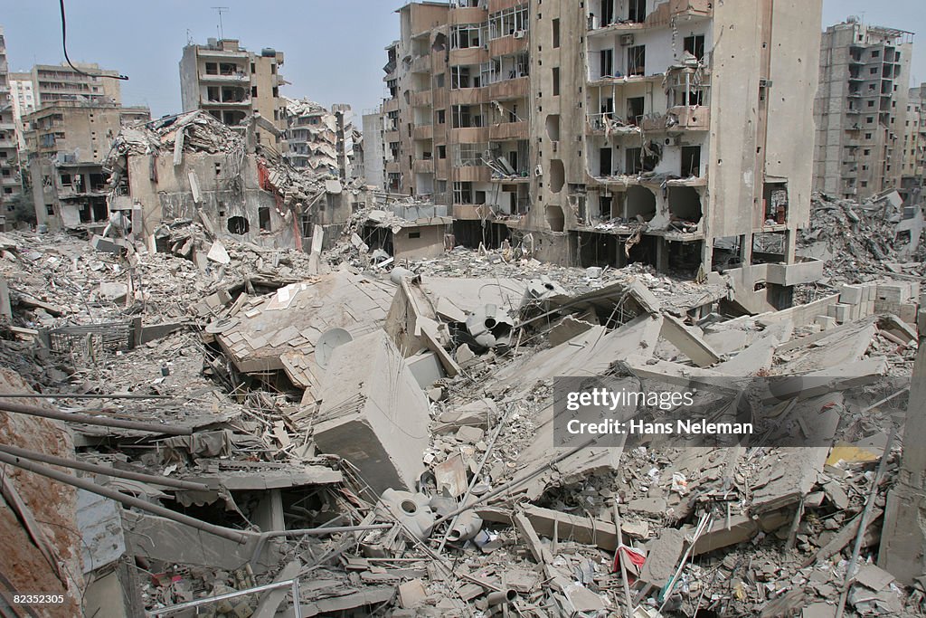 Damaged buildings in the city, Beirut, Lebanon
