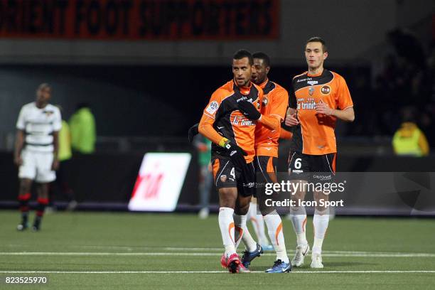 La joie de Alaixys ROMAO - - Lorient / Rennes - 15eme journee de Ligue 1 -