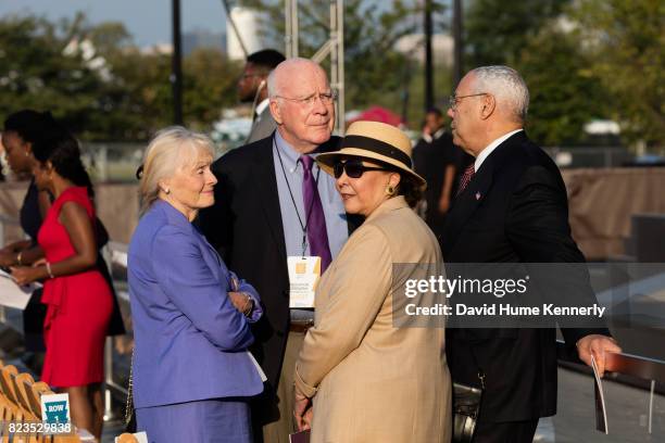 View of attendees at the opening of the National Museum of African American History and Culture, Washington DC, September 24, 2016. Pictured are,...