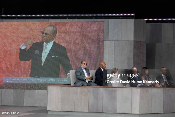 Reverend Calvin O Butts III speaks at the opening of the National Museum of African American History and Culture, Washington DC, September 24, 2016....