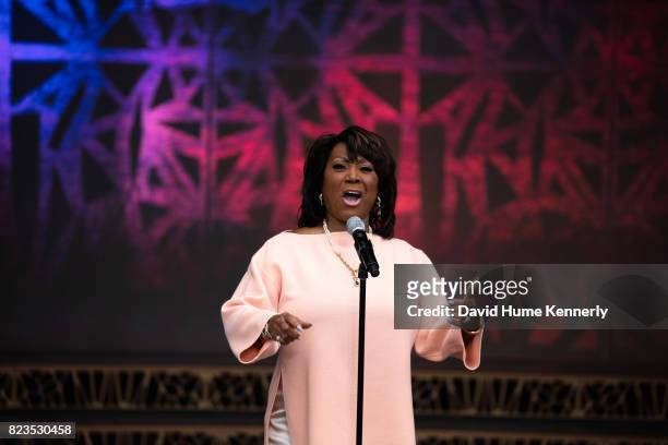 Singer Patti LaBelle performs at the opening of the National Museum of African American History and Culture, Washington DC, September 24, 2016.