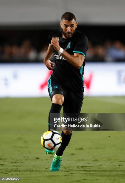 Karim Benzema of Real Madrid in action during the International Champions Cup 2017 match between Manchester City v Real Madrid at Memorial Coliseum...