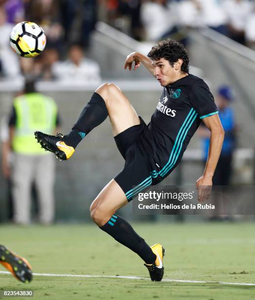 Jesus Vallejo of Real Madrid in action during the International Champions Cup 2017 match between Manchester City v Real Madrid at Memorial Coliseum...