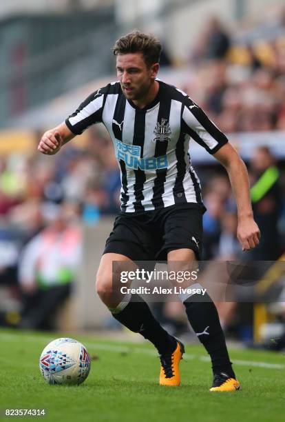 Paul Dummett of Newcastle United during a pre-season friendly match between Bradford City and Newcastle United at Northern Commercials Stadium on...