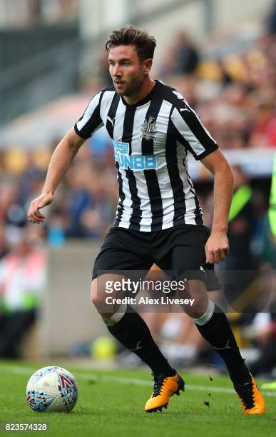 Paul Dummett of Newcastle United during a pre-season friendly match between Bradford City and Newcastle United at Northern Commercials Stadium on...