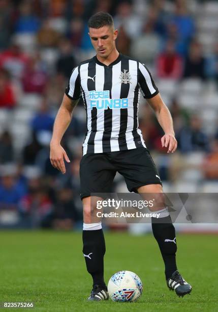Ciaran Clark of Newcastle United during a pre-season friendly match between Bradford City and Newcastle United at Northern Commercials Stadium on...
