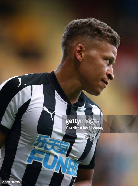 Dwight Gayle of Newcastle United during a pre-season friendly match between Bradford City and Newcastle United at Northern Commercials Stadium on...