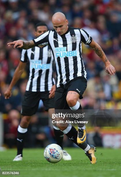 Jonjo Shelvey of Newcastle United during a pre-season friendly match between Bradford City and Newcastle United at Northern Commercials Stadium on...