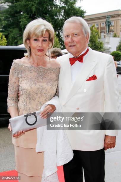 Claudia Huebner and Wolfgang Porsche attend the 'La Clemenzia di Tito' premiere during the Salzburg Festival 2017 on July 27, 2017 in Salzburg,...