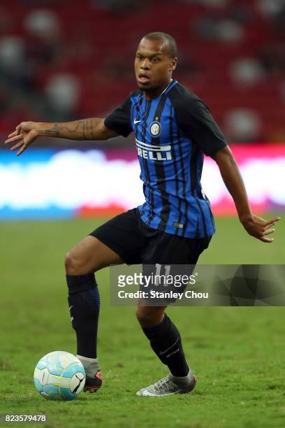 Jonathan Biabiany of FC Internzionale during the International Champions Cup match between FC Bayern and FC Internazionale at National Stadium on...