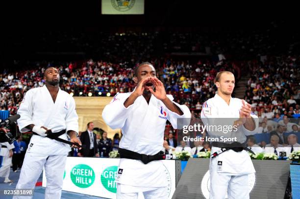 Teddy RINER / Dimitri DRAGIN / Ugo LEGRAND - France / Bresil - - Competition par equipe Hommes - Championnats du Monde de Judo 2011 - Paris - ,