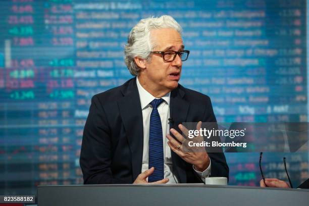 Lewis Alexander, chief economist at Nomura Holdings Inc., speaks during a Bloomberg Television interview in New York, U.S., on Thursday, July 27,...