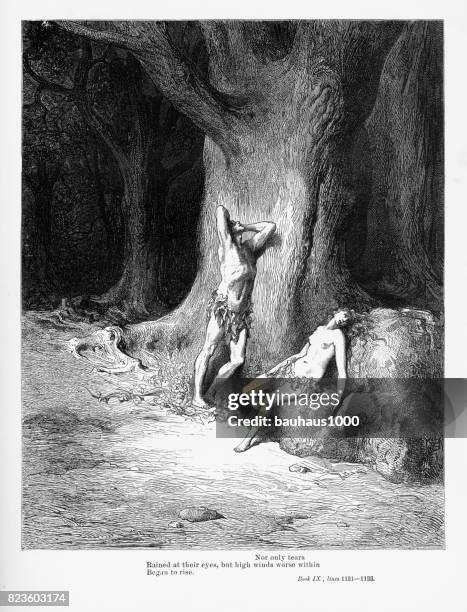 himmlische hände viktorianischen gravur, 1885 - adam bibelfigur stock-grafiken, -clipart, -cartoons und -symbole