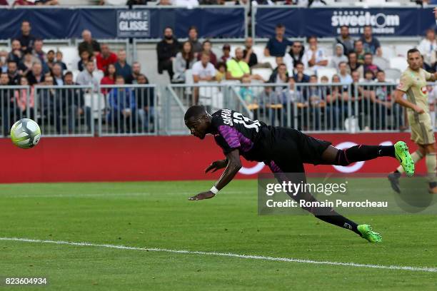 Younousse Sankhare of Bordeaux scores a goal during the UEFA Europa League qualifying match between Bordeaux and Videoton at Stade Matmut Atlantique...