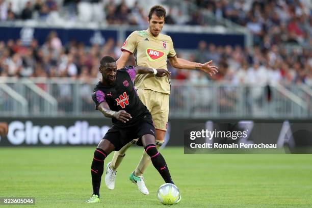 Younousse Sankhare of Bordeaux in action during the UEFA Europa League qualifying match between Bordeaux and Videoton at Stade Matmut Atlantique on...