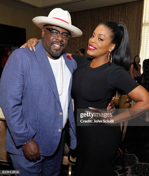 Actors Cedric the Entertainer and Niecy Nash at the TCA Turner Summer Press Tour 2017 Green Room at The Beverly Hilton Hotel on July 27, 2017 in...