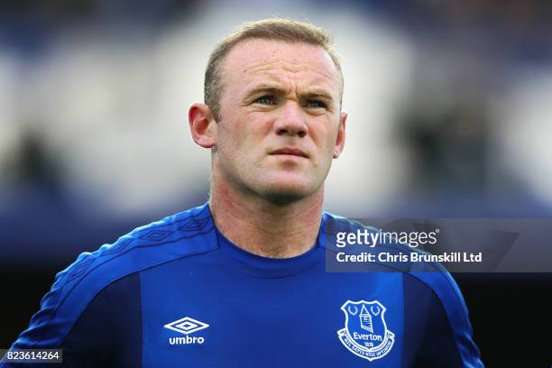 Wayne Rooney of Everton looks on during the UEFA Europa League Third Qualifying Round First Leg match between Everton and MFK Ruzomberok at Goodison...
