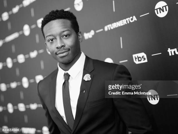 Actor Brandon Micheal Hall of 'Search Party' at the TCA Turner Summer Press Tour 2017 Green Room at The Beverly Hilton Hotel on July 27, 2017 in...