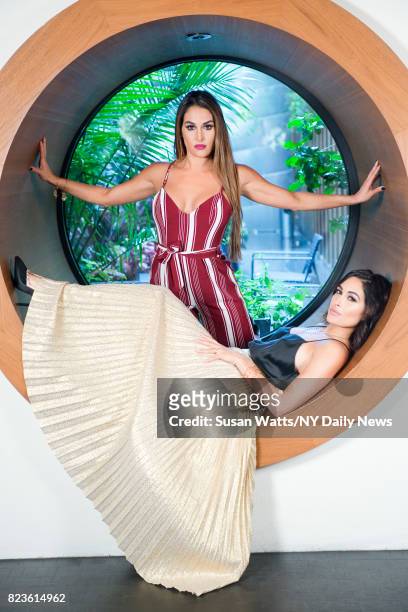 Professional wrestlers the Bella Twins, Nikki and Brie, are photographed for the NY Daily News on September 30 in New York City.