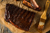 Homemade Smoked Barbecue St. Louis Style Pork Ribs