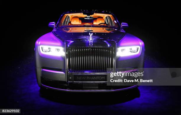 The new Rolls-Royce Phantom is unveiled at the world premiere of the 'The Great Eight Phantoms - A Rolls-Royce Exhibition' at Bonhams on July 27,...