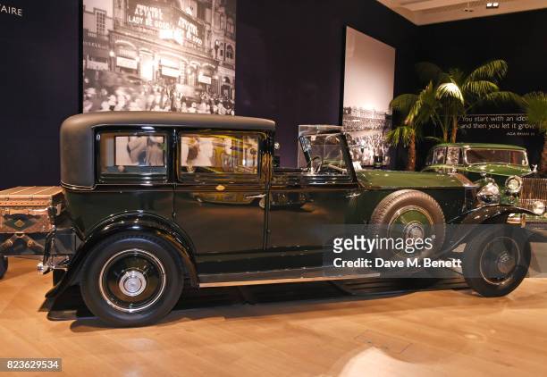 The Fred Astaire Rolls-Royce Phantom is displayed at the world premiere of the 'The Great Eight Phantoms - A Rolls-Royce Exhibition' at Bonhams on...